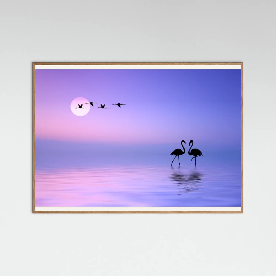 Flying Flamingo Poster