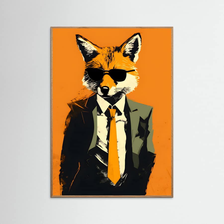 Fox In a Suit Poster – plakat og kunsttryk