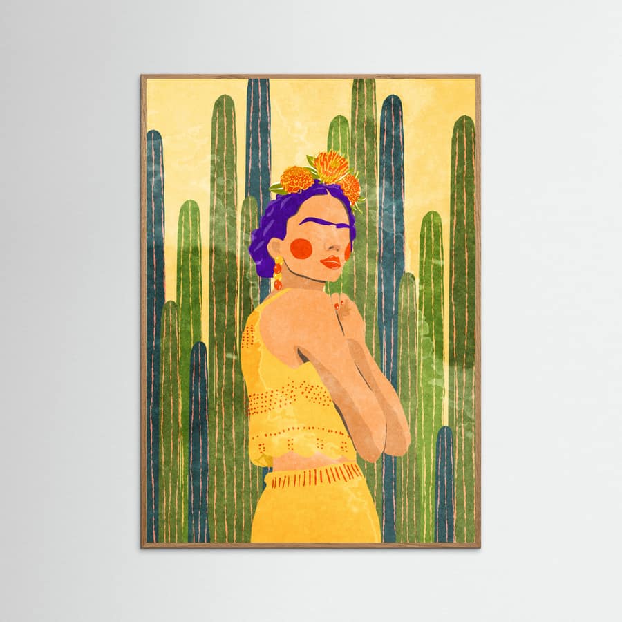 Plakat Frida and cacti