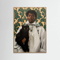 Oak Nature Gentleman with Cat Poster