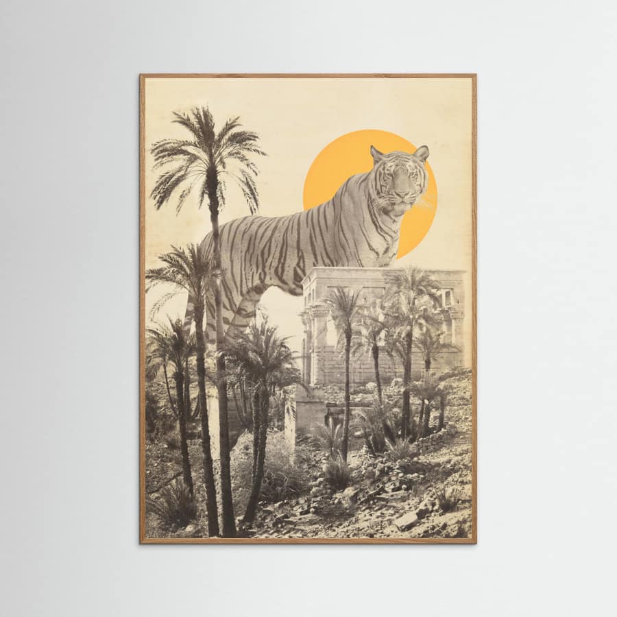 Giant Tiger In Ruins Poster