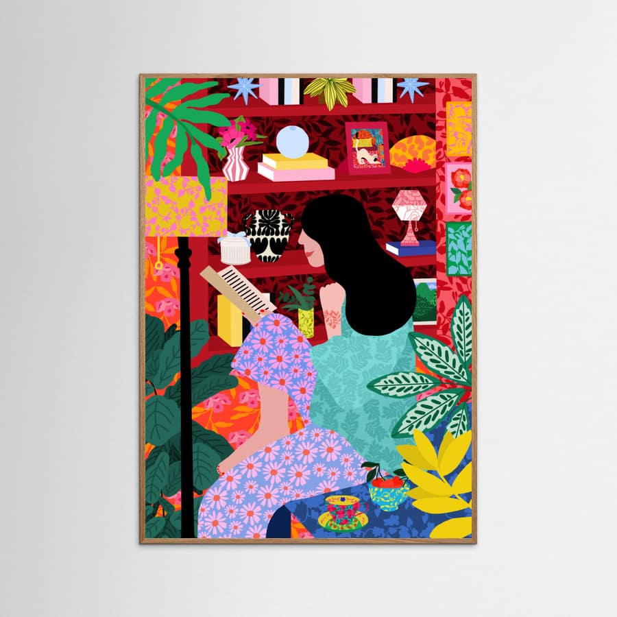 Girl Reading Her Favorite Book Poster – poster and art print