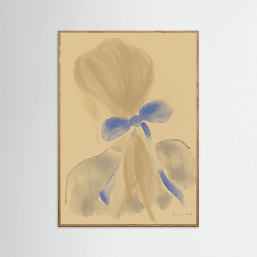 Girl With A Blue Hair Ribbon Poster – poster en kunstdruk