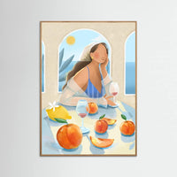 Oak Nature Girl with peaches Poster