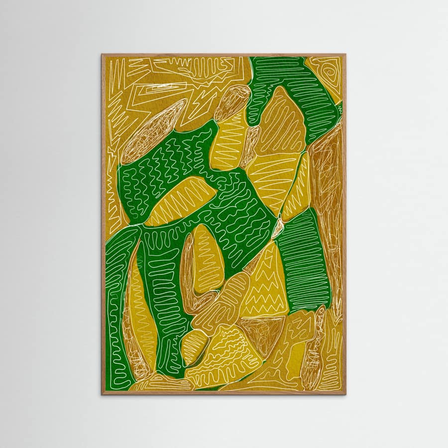 Gold and green abstract Poster