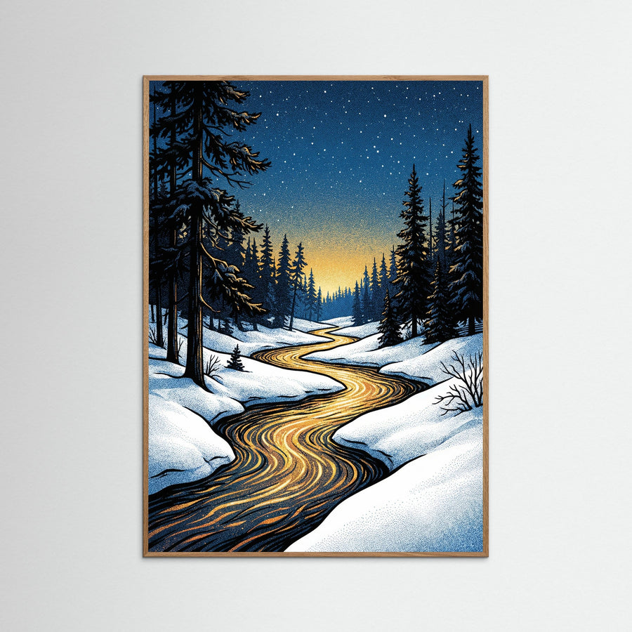 Golden Night Forest