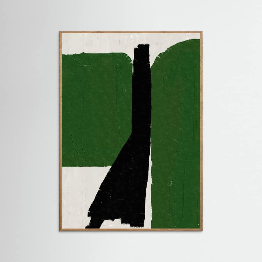 Green Black Oil Abstract Poster – poster och konsttryck