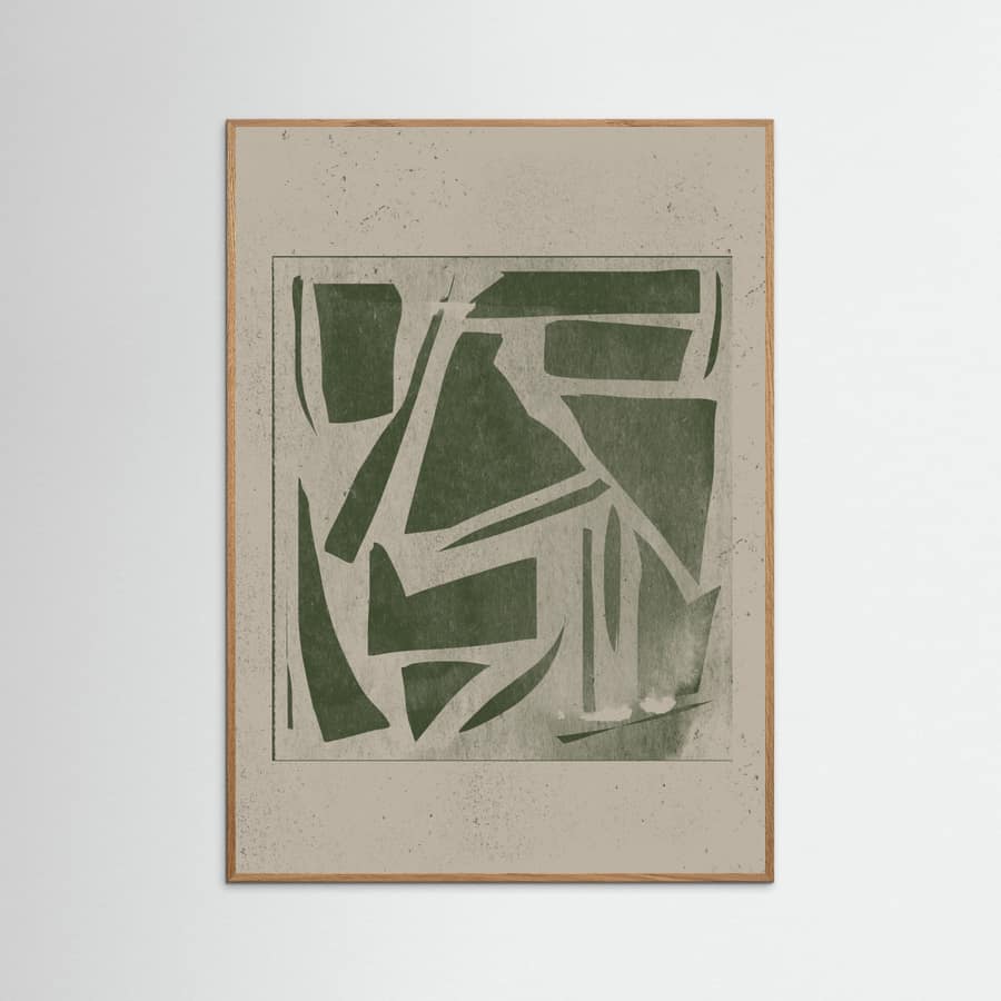 Green Paper Cut No.1 Poster – plakat og kunsttryk