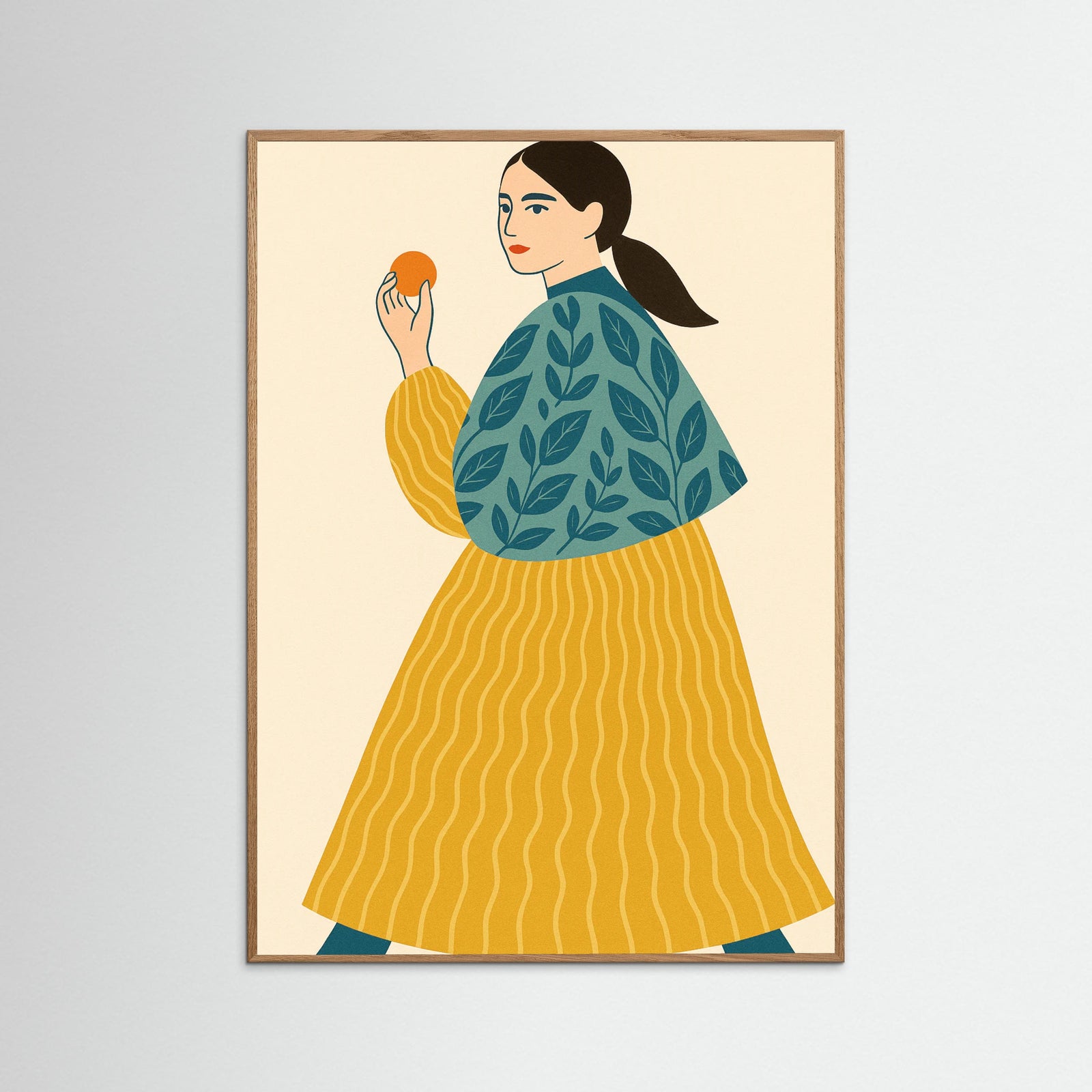 Oak Nature Green Pattern yellow Dress