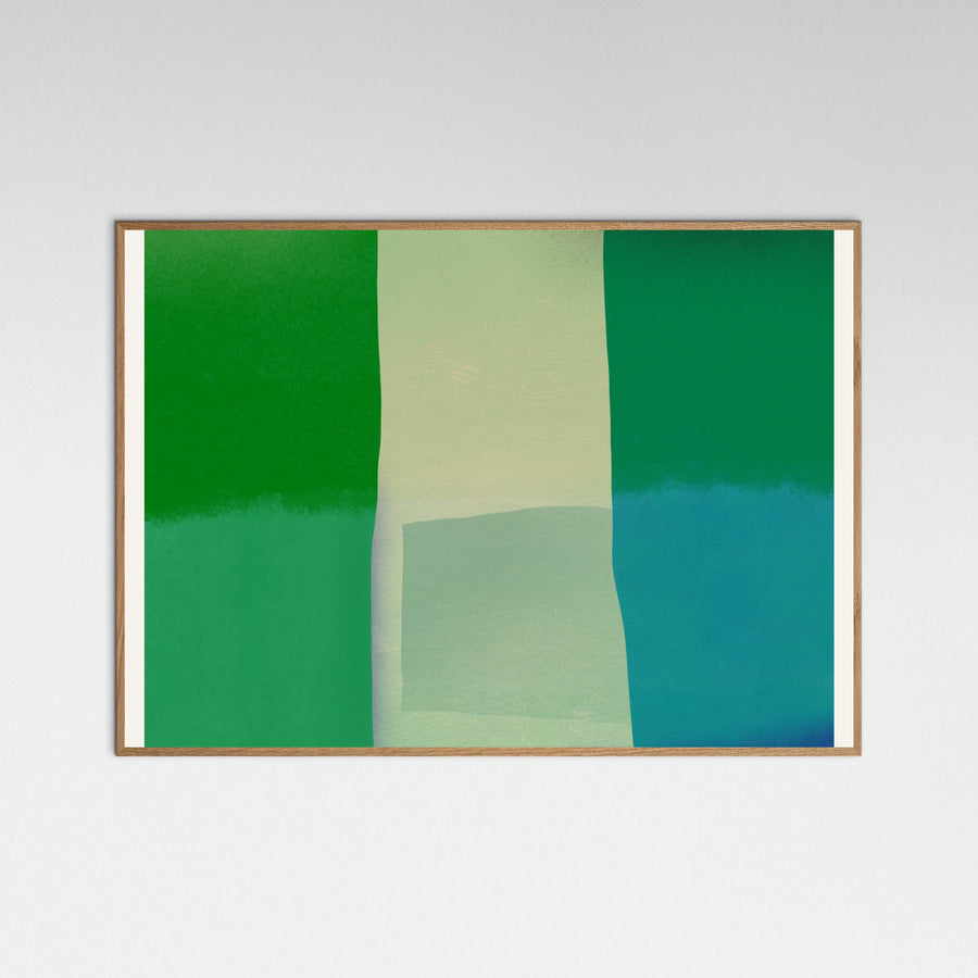 Plakat Green square color collage