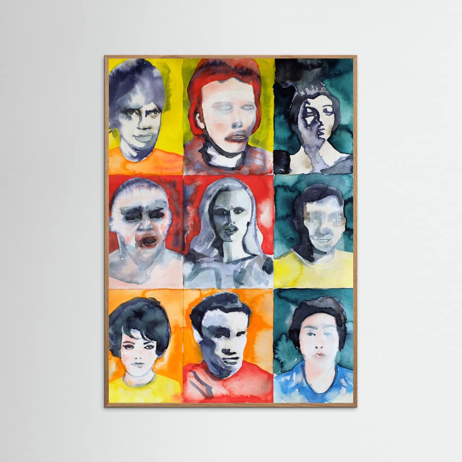 Headshot Grid No. 2 Poster – plakat og kunsttryk