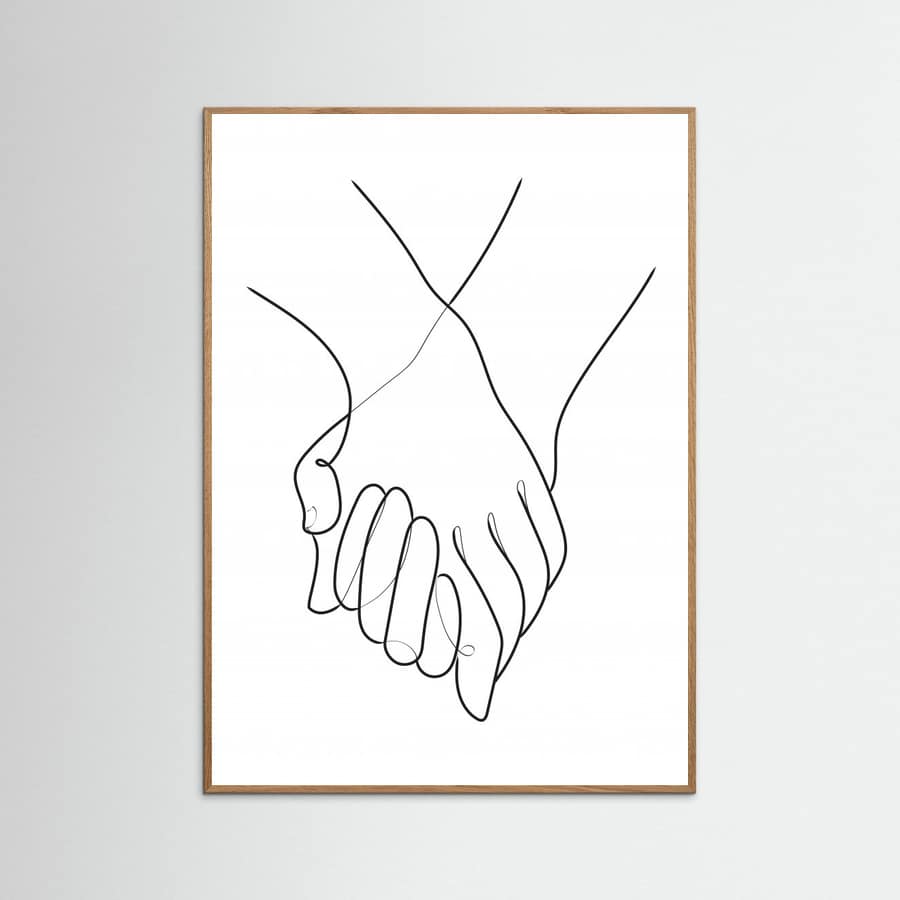 Holding Hands Lines Poster