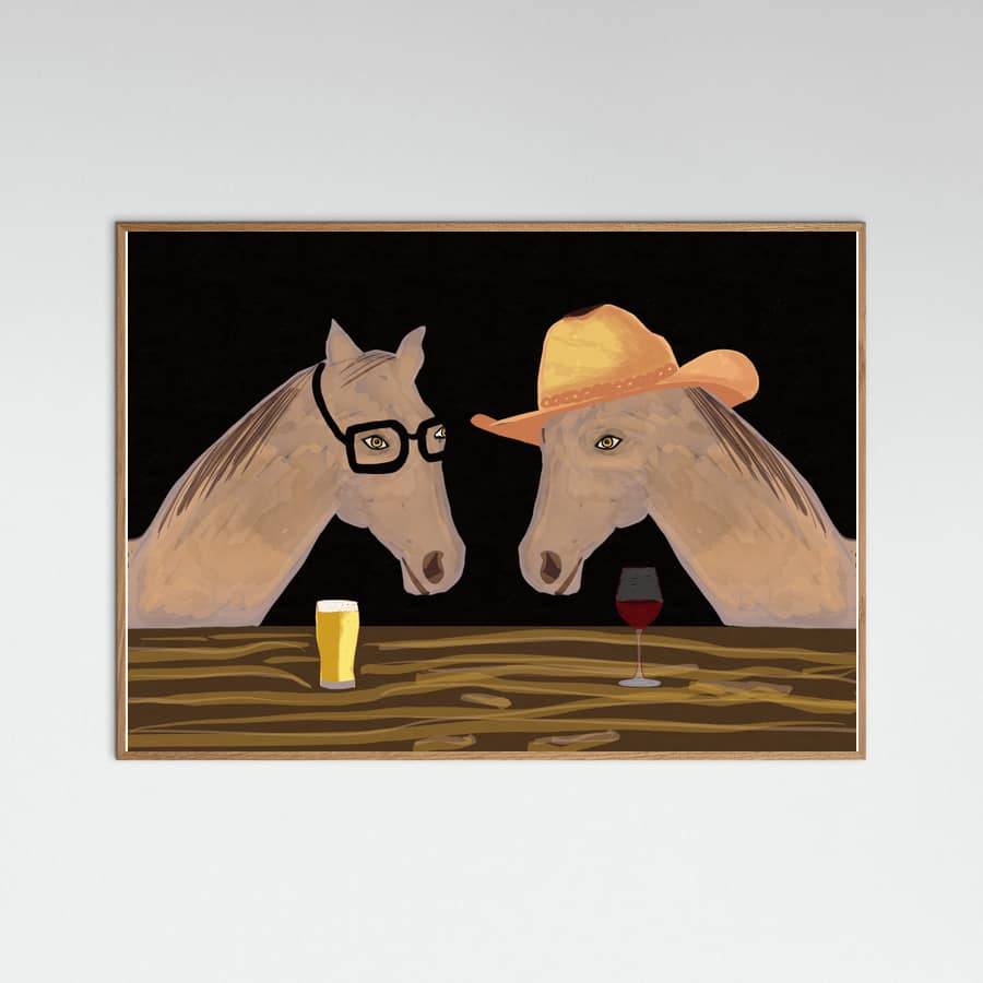 Horses at the bar Poster