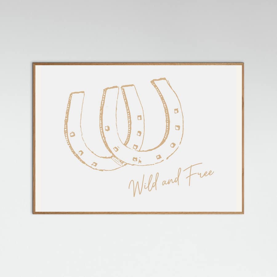 Póster Horseshoe Wild and Free Neutral