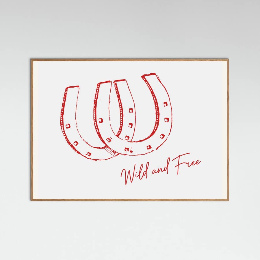 Horseshoe Wild and Free Red -juliste