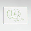Horseshoe Wild and Free Sage Green Poster – plakat og kunsttryk