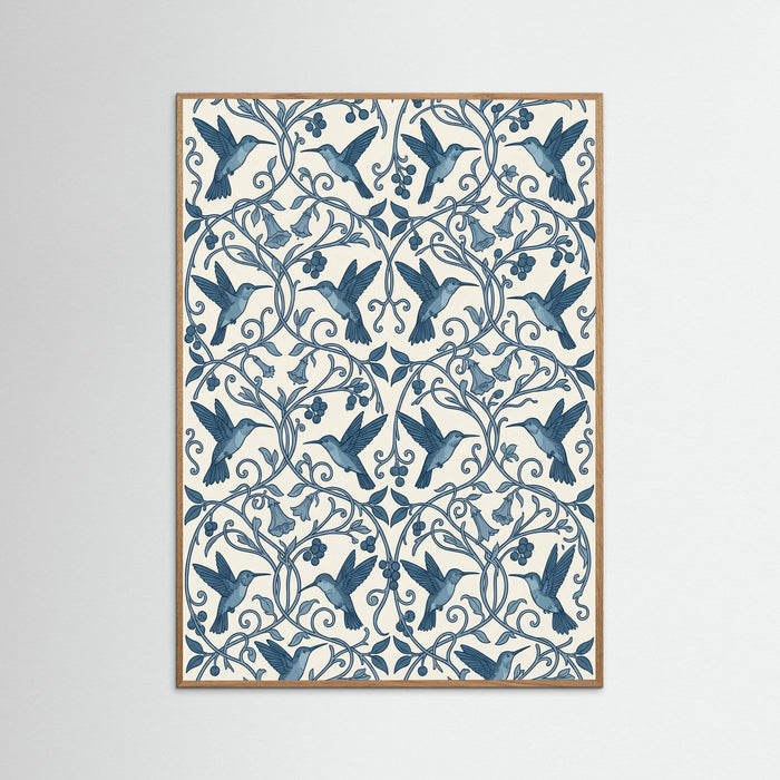 Oak Nature Indigo Botanical Pattern
