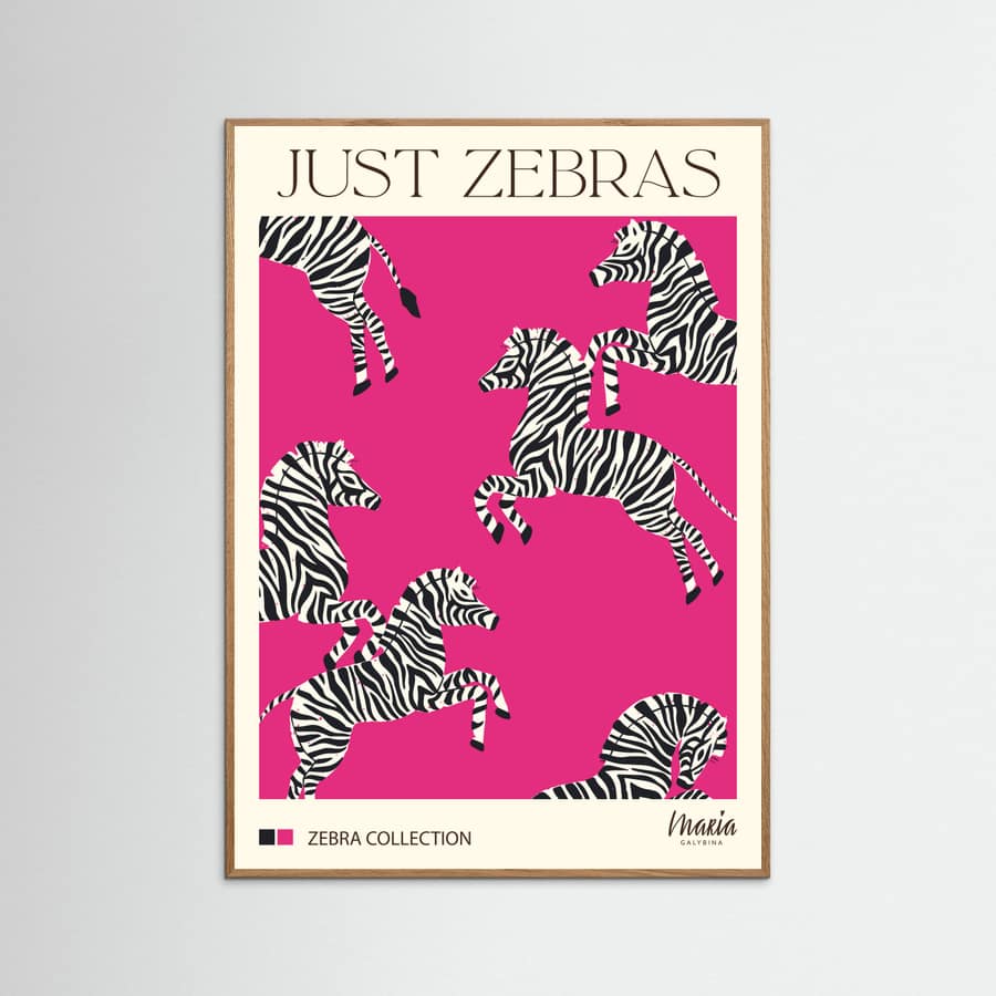 JUST ZEBRAS. Zebra Collection Poster – poster och konsttryck