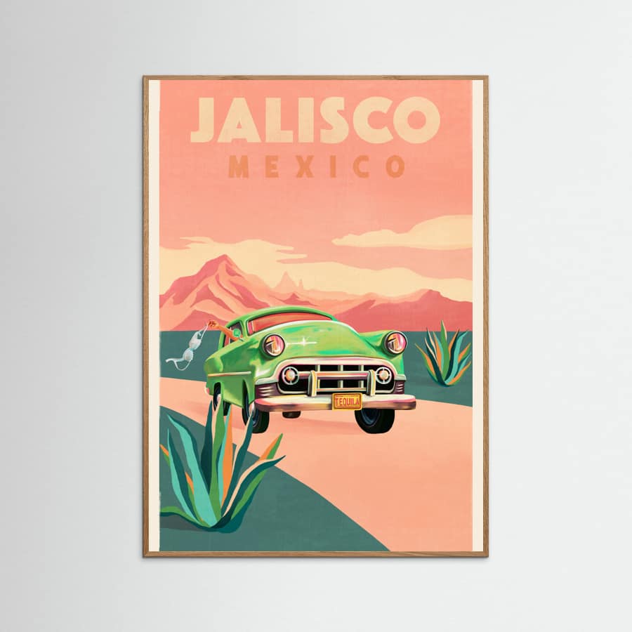 Oak Nature Jalisco Mexico Vintage Travel Poster