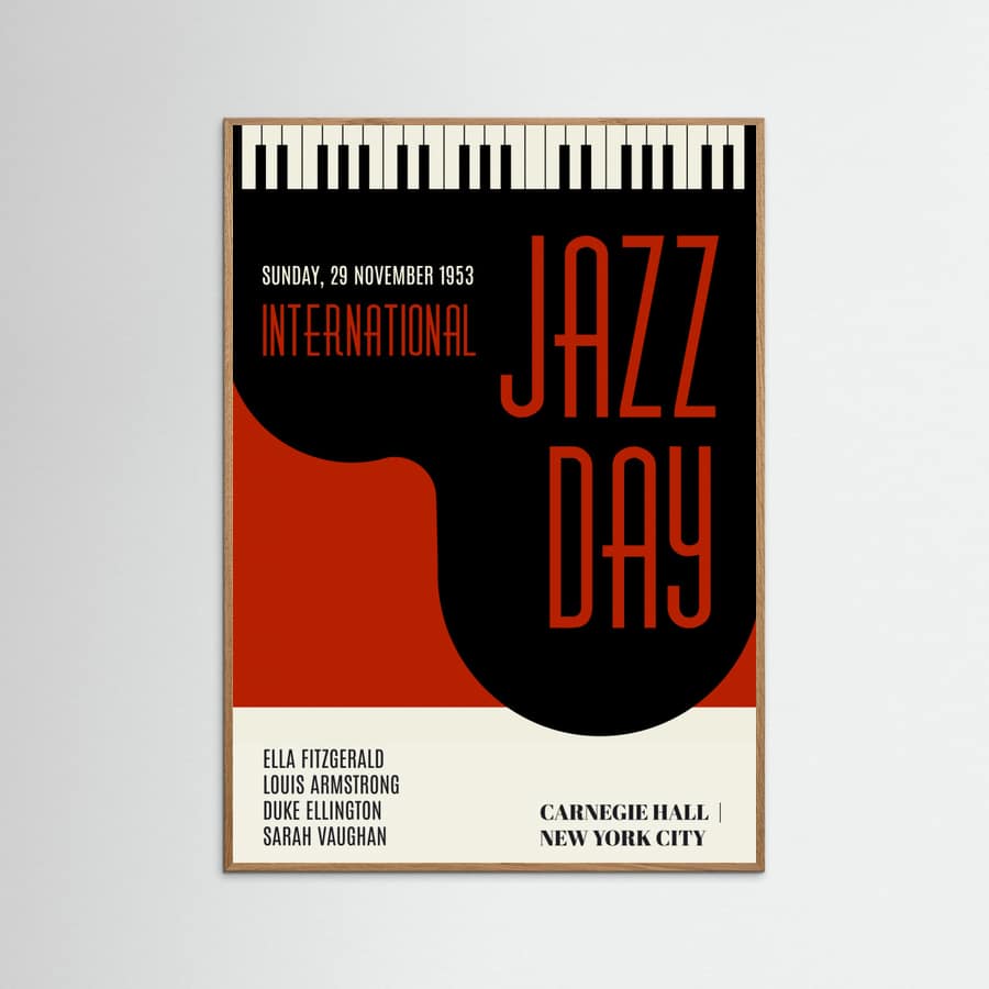 Jazzy Days Dark Red Poster – poster and art print