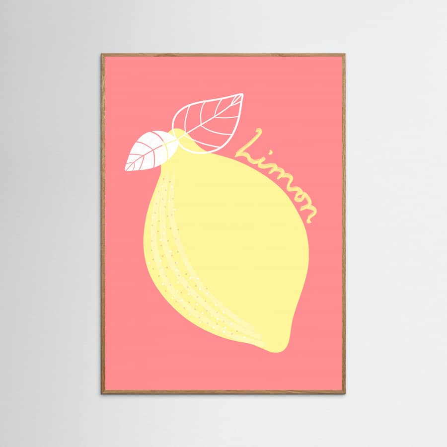 Póster Lemon on peach