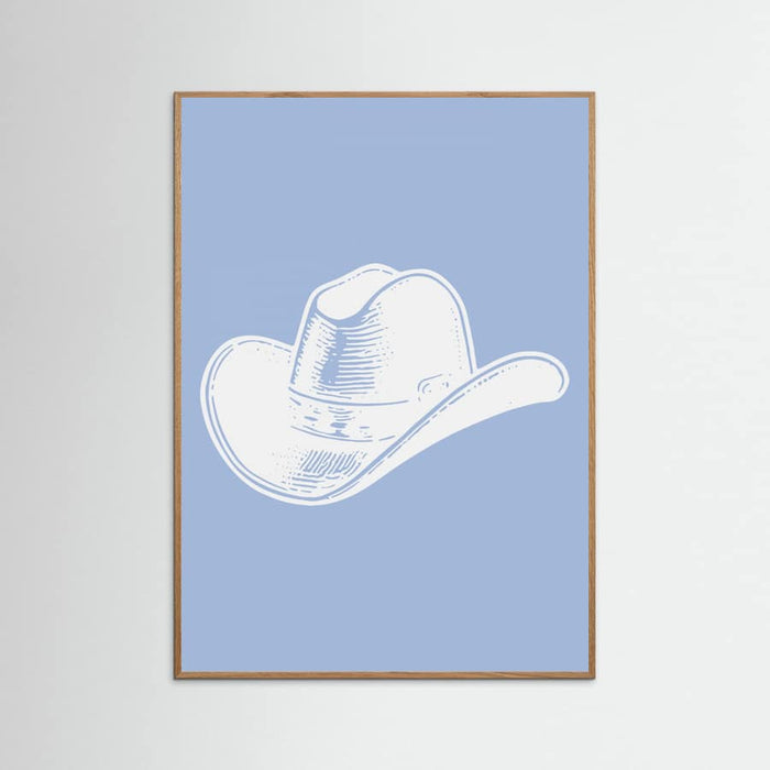 Light Blue Cowboy Hat Poster – plakat og kunsttryk