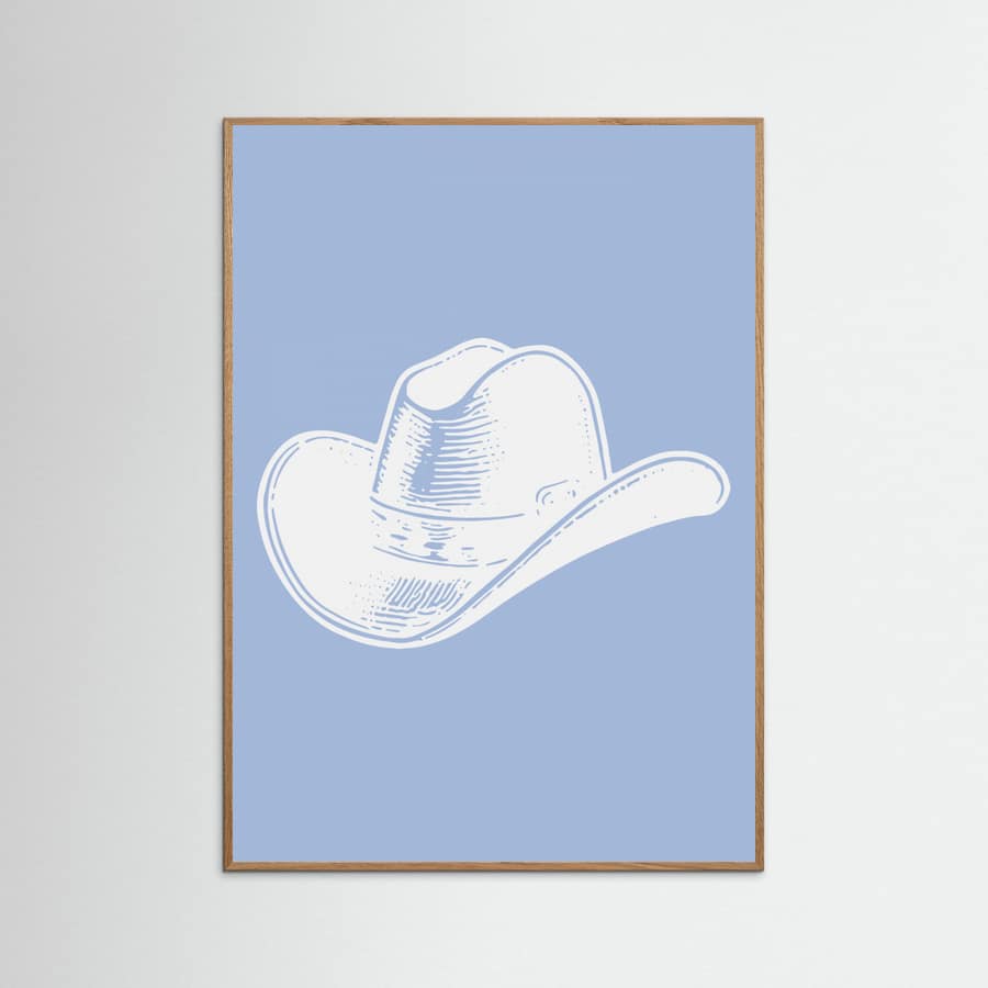 Light Blue Cowboy Hat Poster