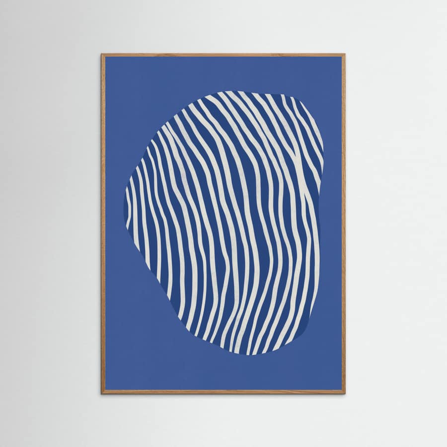 Póster Line art confined in space-blue