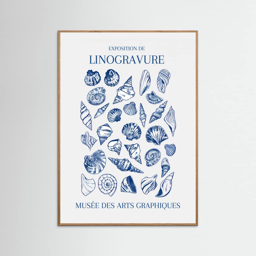 Lino Seashell Art Market Poster