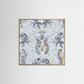 Affiche Lobster and crab coastal nostalgia grey pattern – affiche et impression d’art
