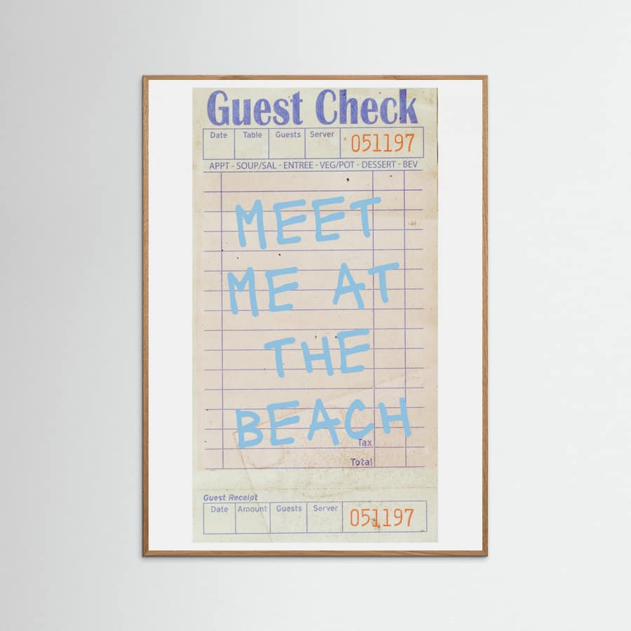 Meet Me At the Beach Blue Poster