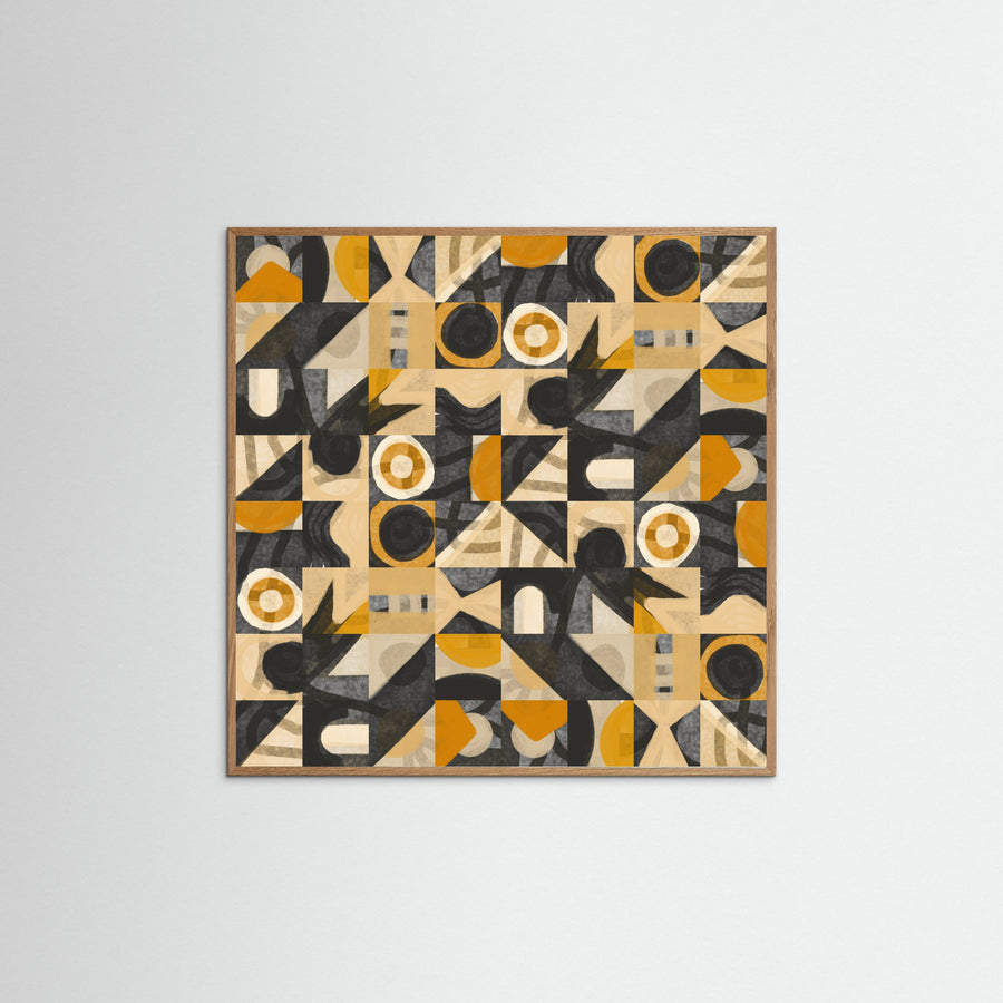 Póster Mid Century Grid Pattern Eight