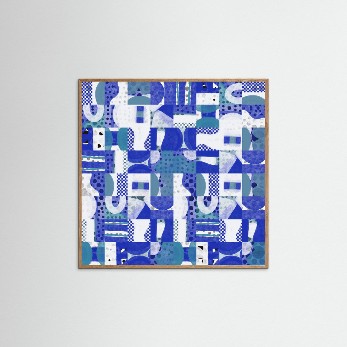 Oak Nature Mid Century Grid Pattern Five Poster