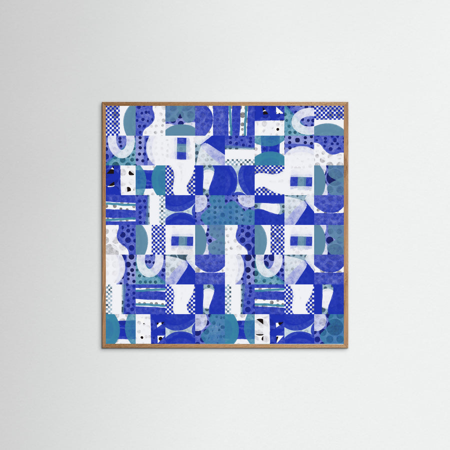 Póster Mid Century Grid Pattern Five