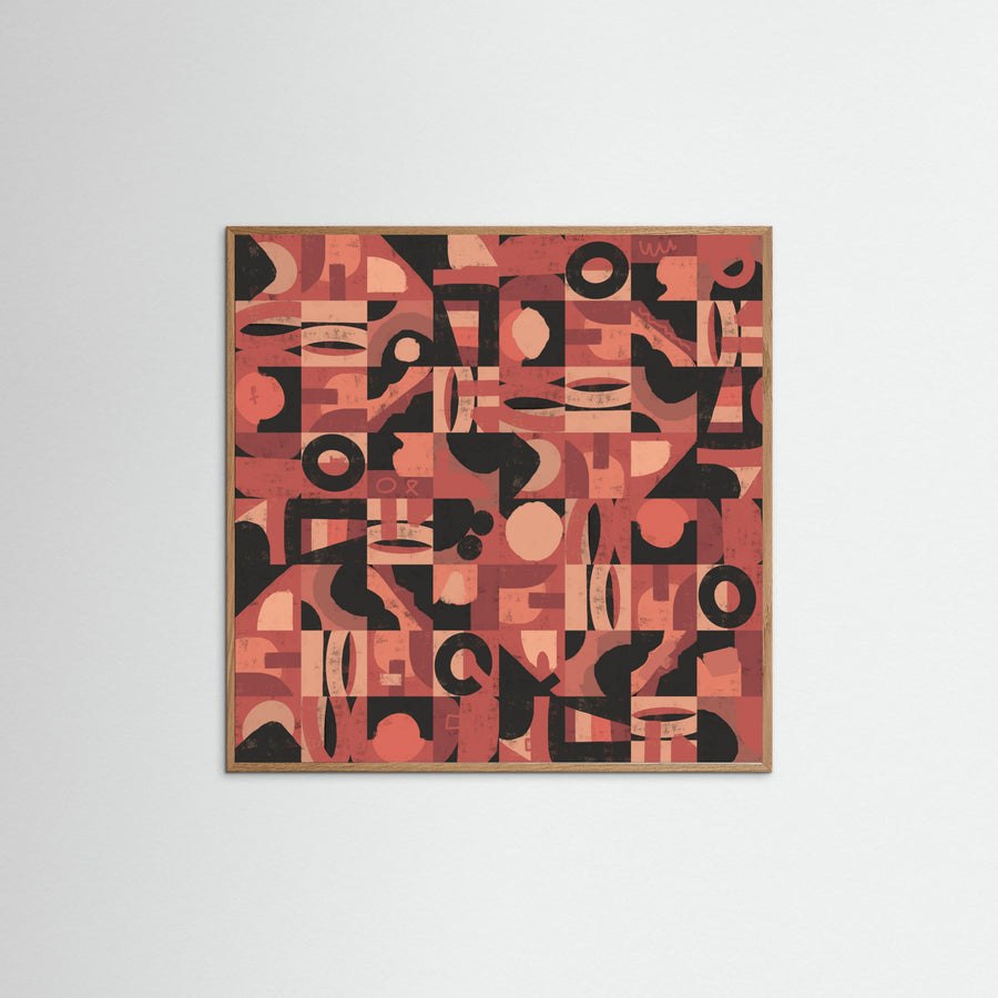 Póster Mid Century Grid Pattern Nine