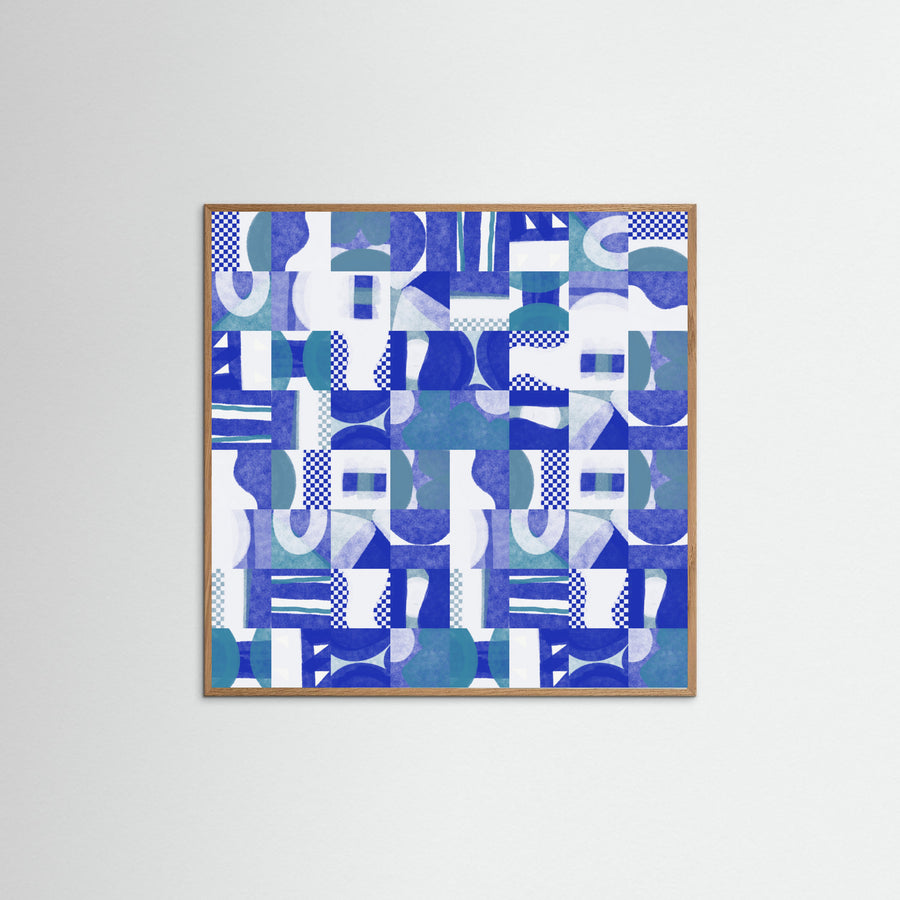 Póster Mid Century Grid Pattern Six
