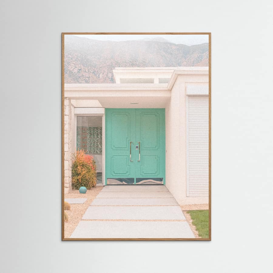 Mid-Century Mint Green Doors in Palm Springs Poster