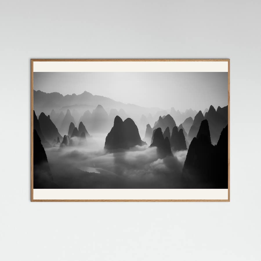 Misty Karst Mountains Poster