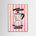 Mocca Coffee on Stripes - Hug in a Cup Poster – poster and art print