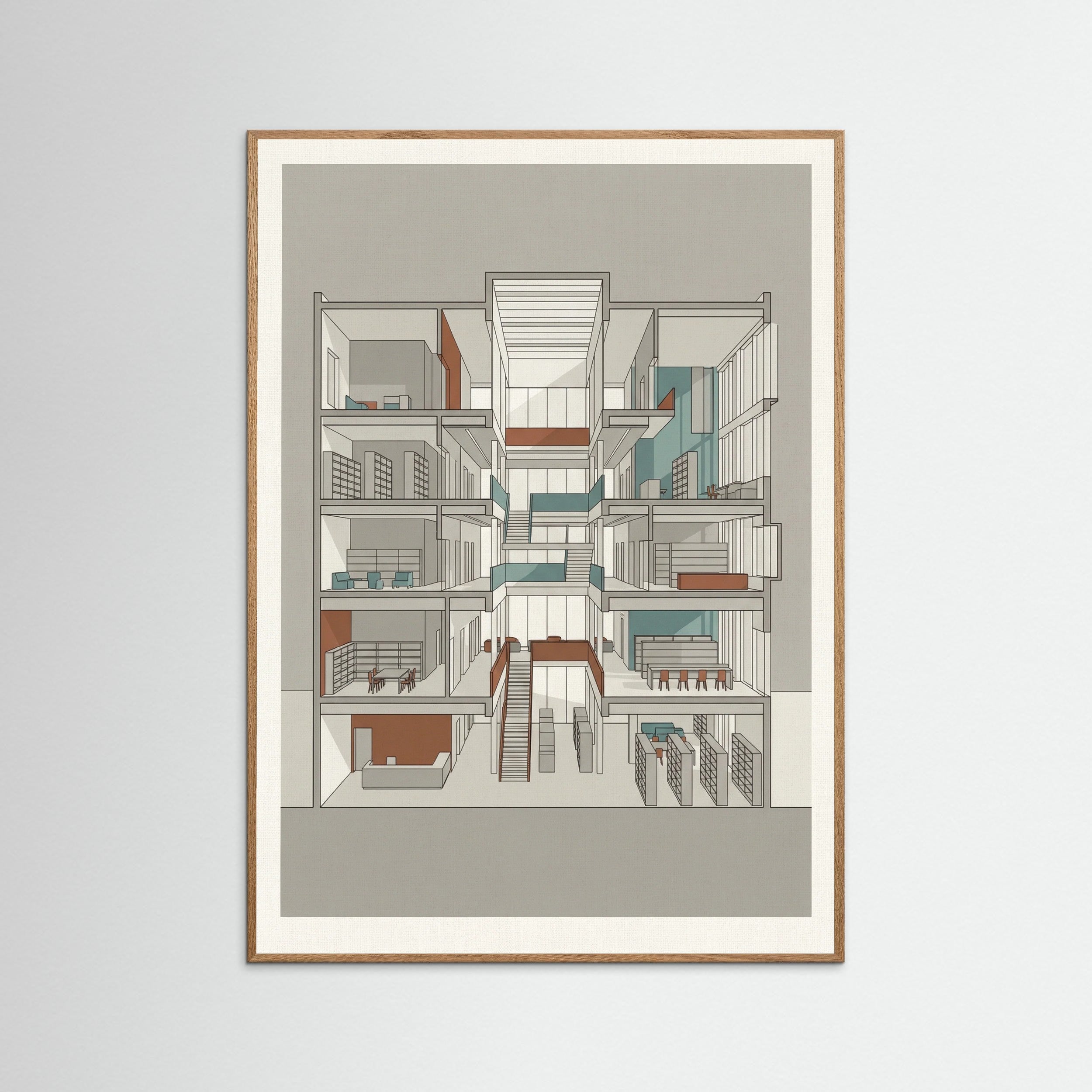 Oak Nature Modern Home Blueprint