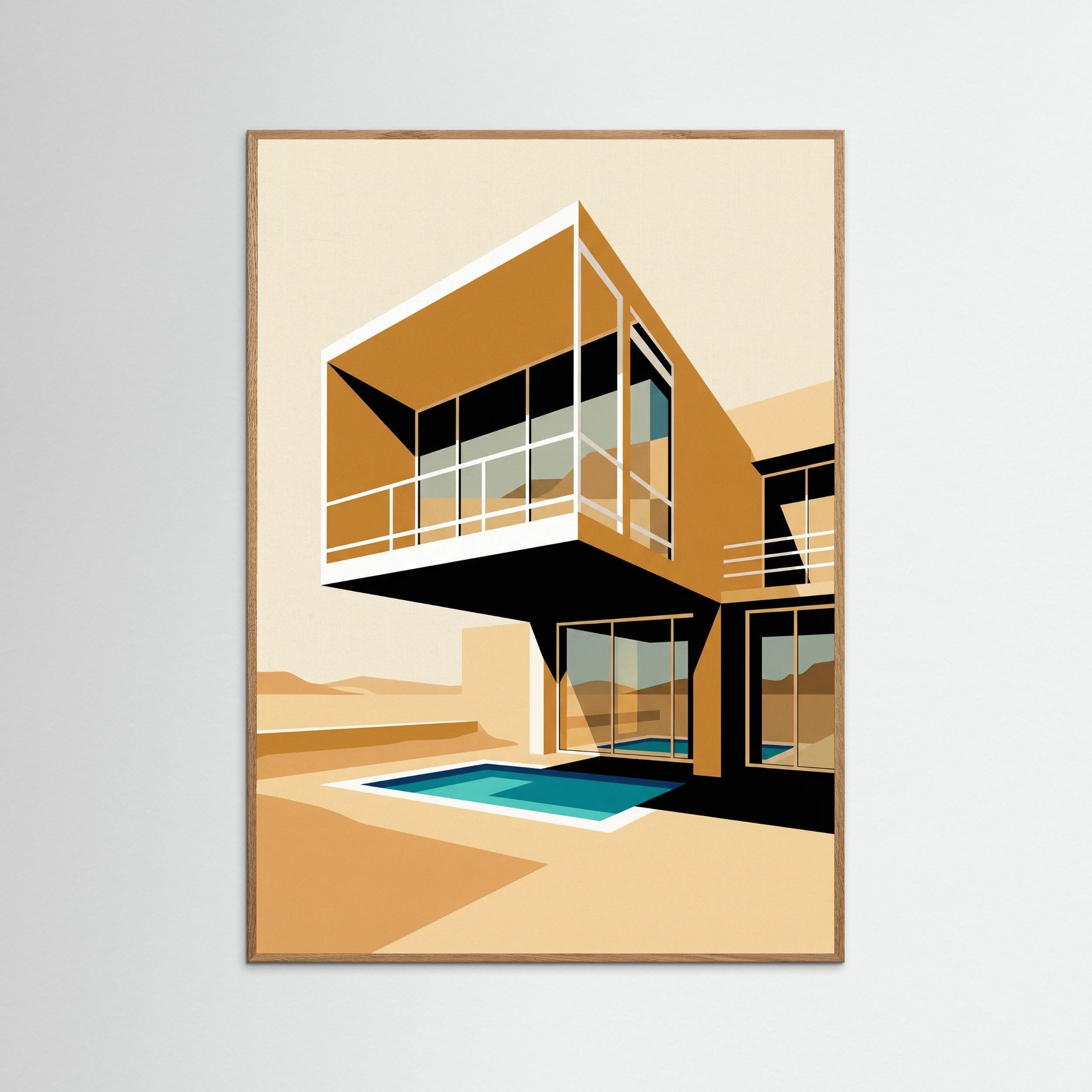 Oak Nature Modernist Villa Study