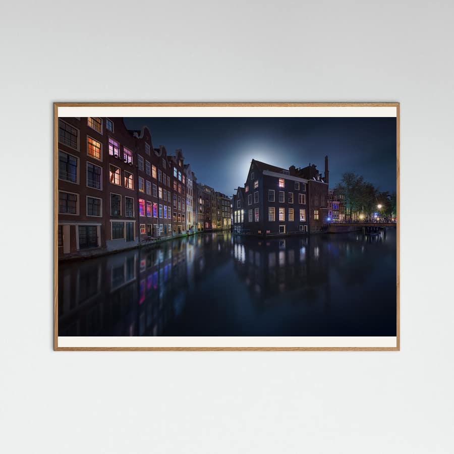 Moonlight over Amsterdam Poster