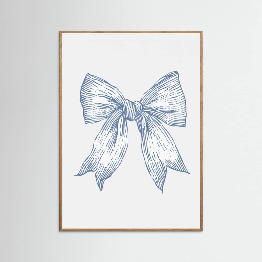 Nautical Pale Blue Bow Poster