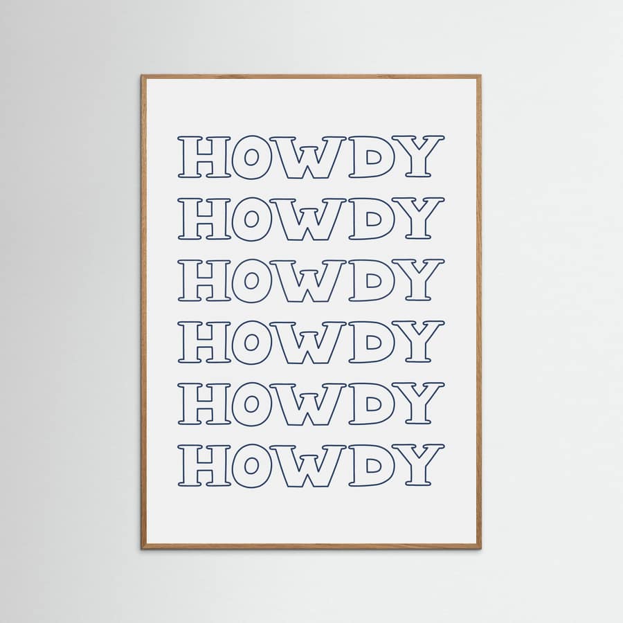 Navy Blue Howdy Poster