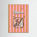 Negroni Drink on Stripes Poster – poster and art print