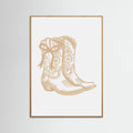 Neutral Cowgirl Boots with Bow Poster – plakat og kunsttryk