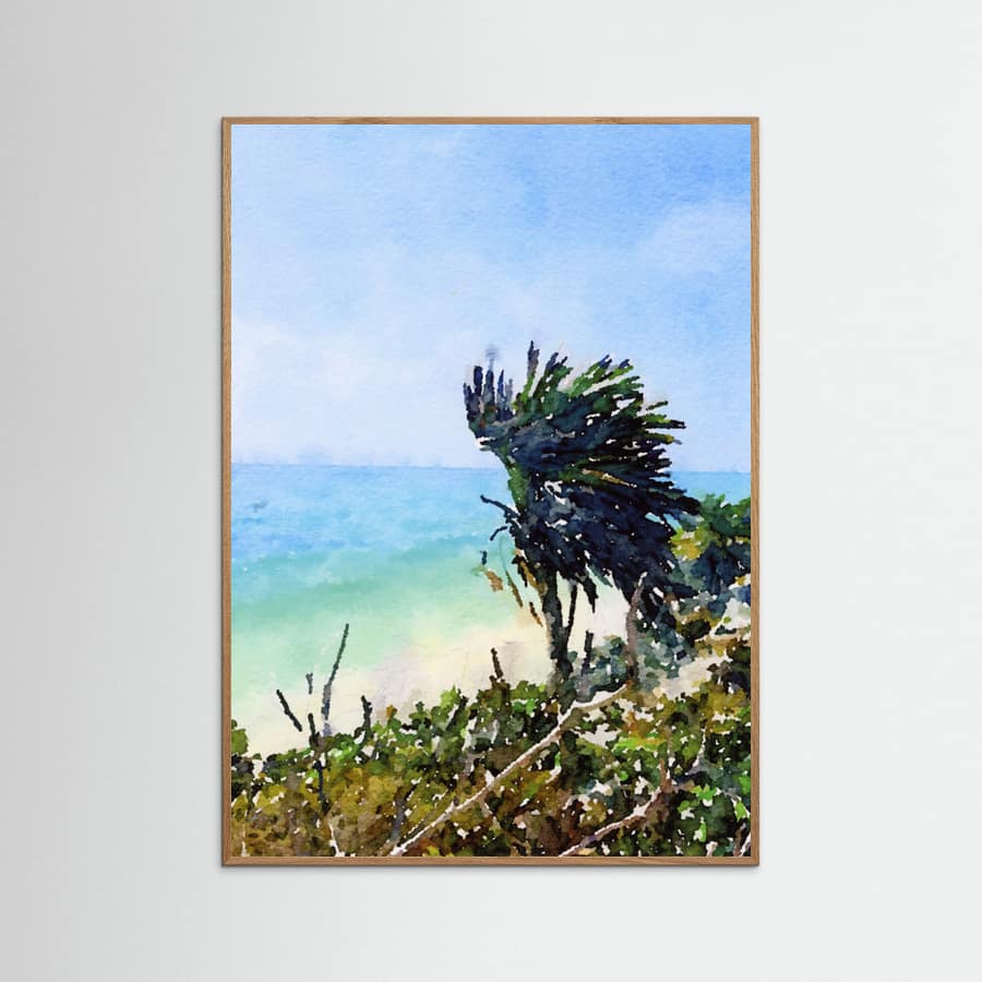 Ocean Palm Tree Poster