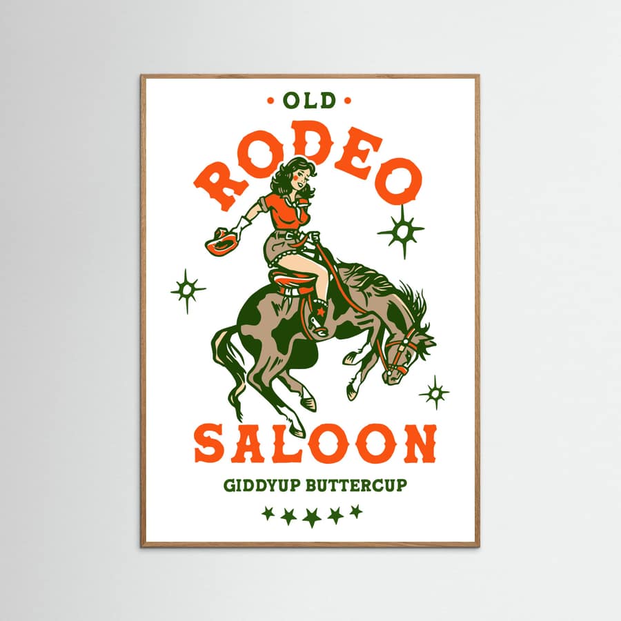 Old Rodeo Saloon Cowgirl: Giddyup Buttercup Poster