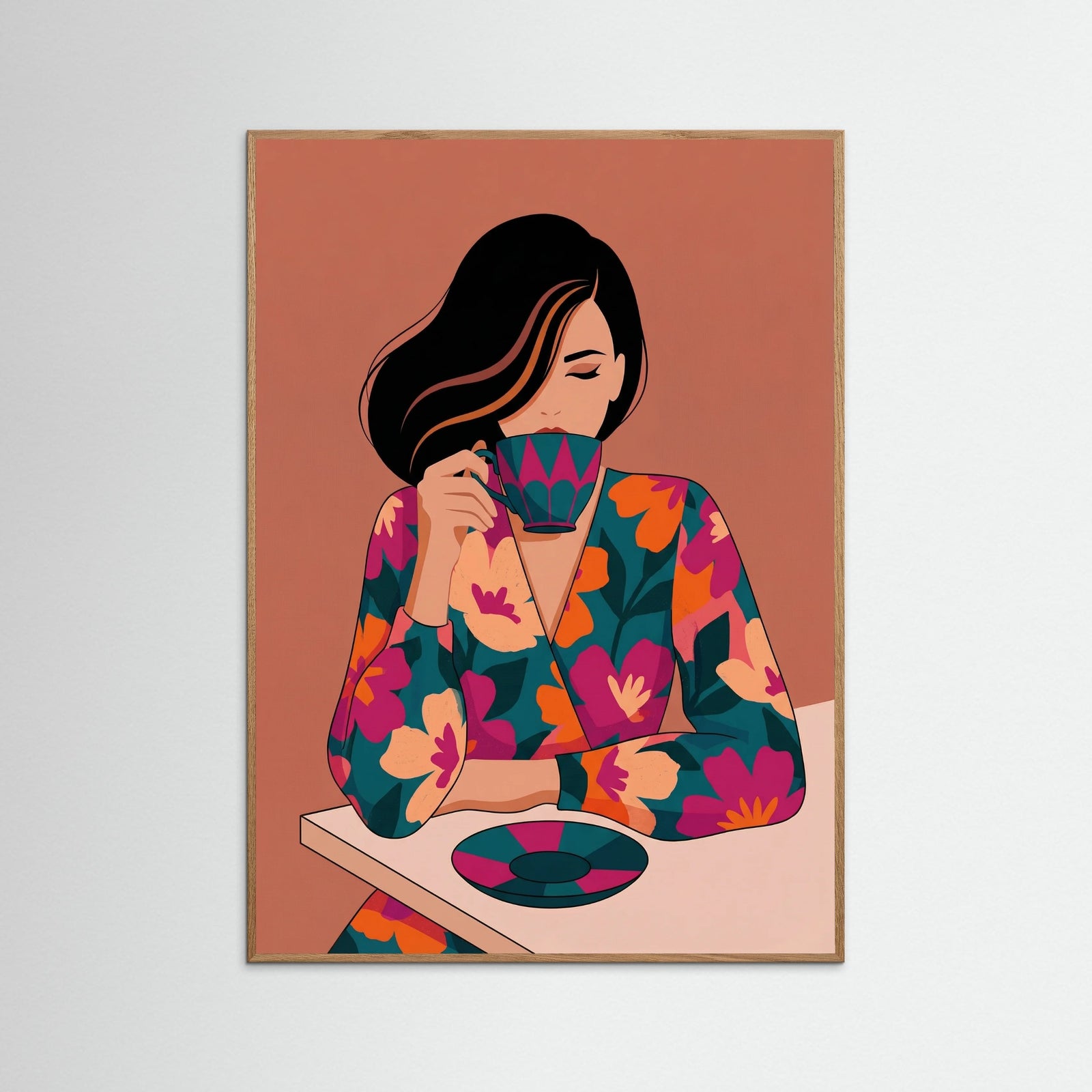 Oak Nature Orange Dot Figure