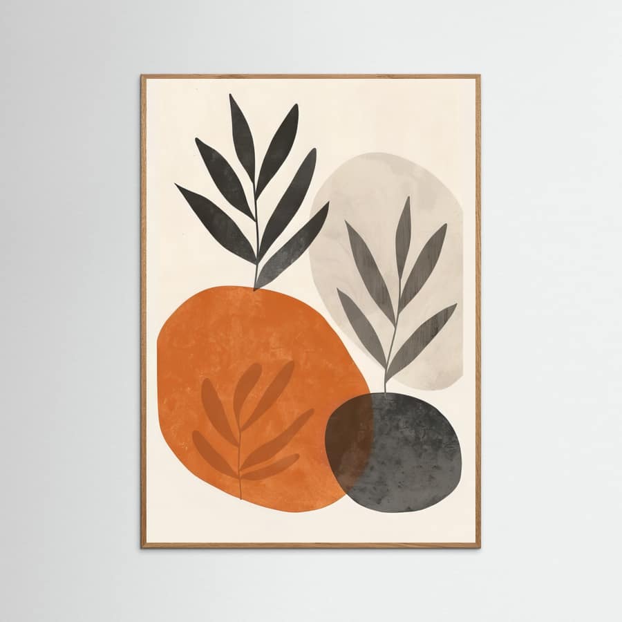 Póster Painted Shapes and Plants 3 – póster e impresión artística